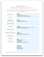Purpose 31 Weekly Checklist Binder | 54 Pages | Homemaking | Perpetual Chores