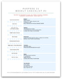 Purpose 31 Weekly Checklist Binder | 54 Pages | Homemaking | Perpetual Chores
