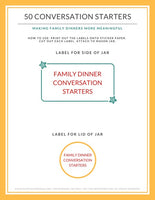 50 Family Dinner Conversation Starter Cards | 5 pages