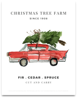 Christmas Tree Farm Car | Art Print