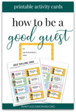 How to Be a Good Guest Activity Cards for Kids