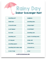 Rainy Day Activities for Kids | 2 pages PDF