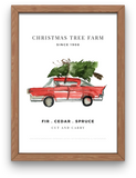 Christmas Tree Farm Car | Art Print