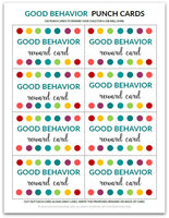 Good Behavior Punch Card | Reward Card for Kids