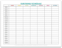 Our Family Schedule Chart