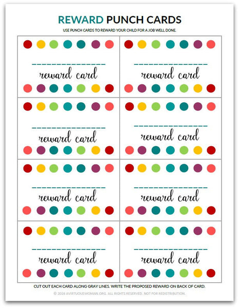 Blank Reward Punch Card  Reward Card for Kids – Purpose 31